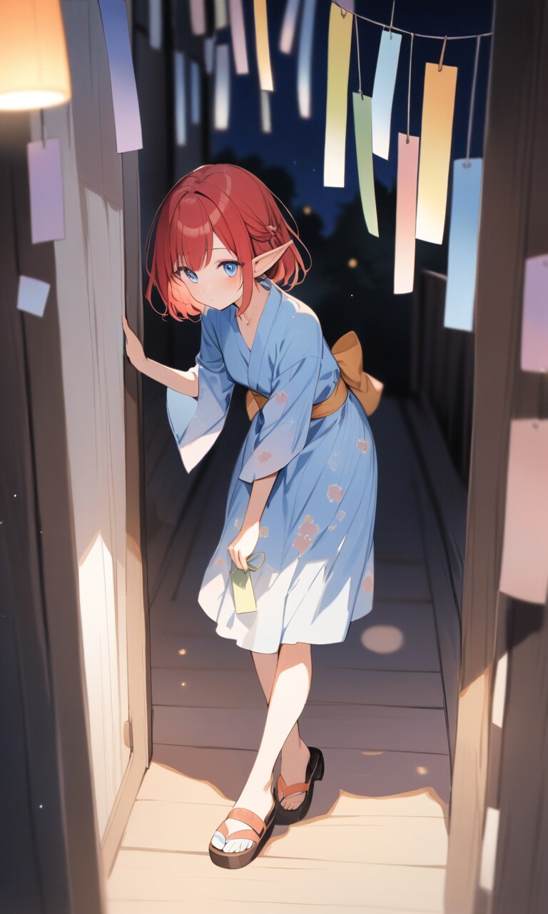 七夕のエルフちゃん | の人気AIイラスト・グラビア