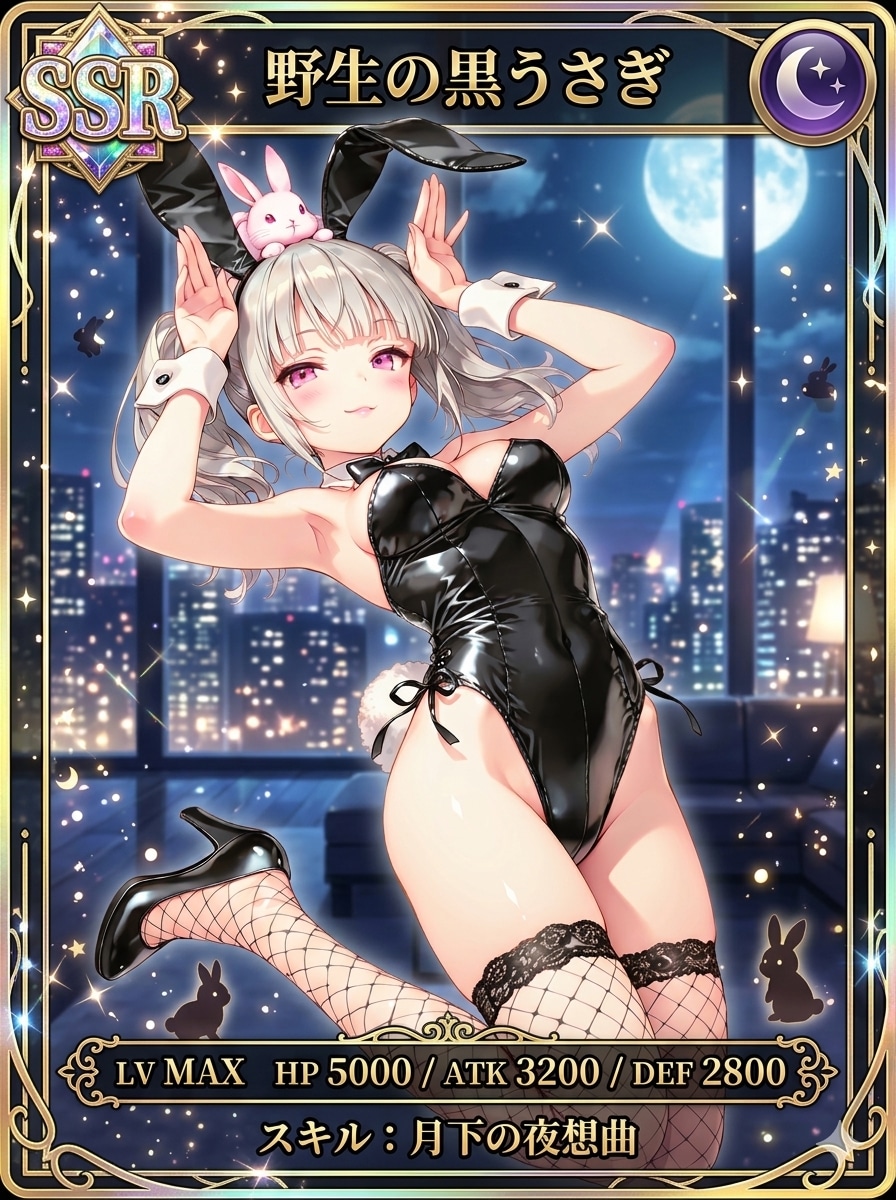 野生の黒うさぎが当たった