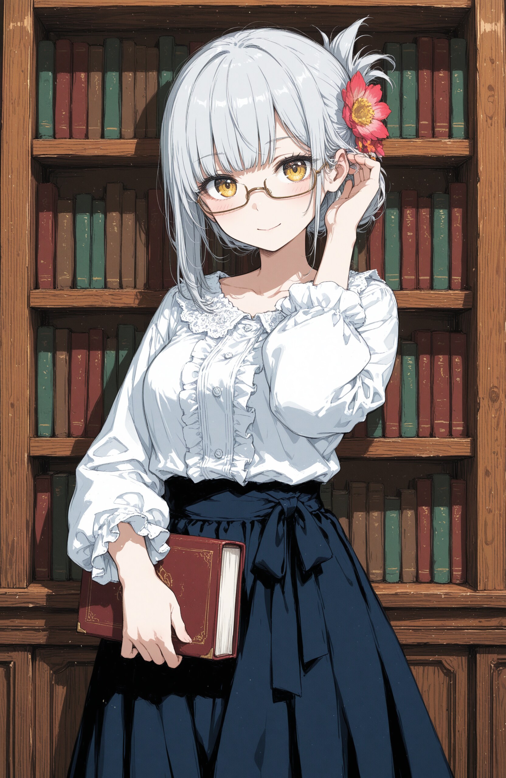 看板娘　library | の人気AIイラスト・グラビア