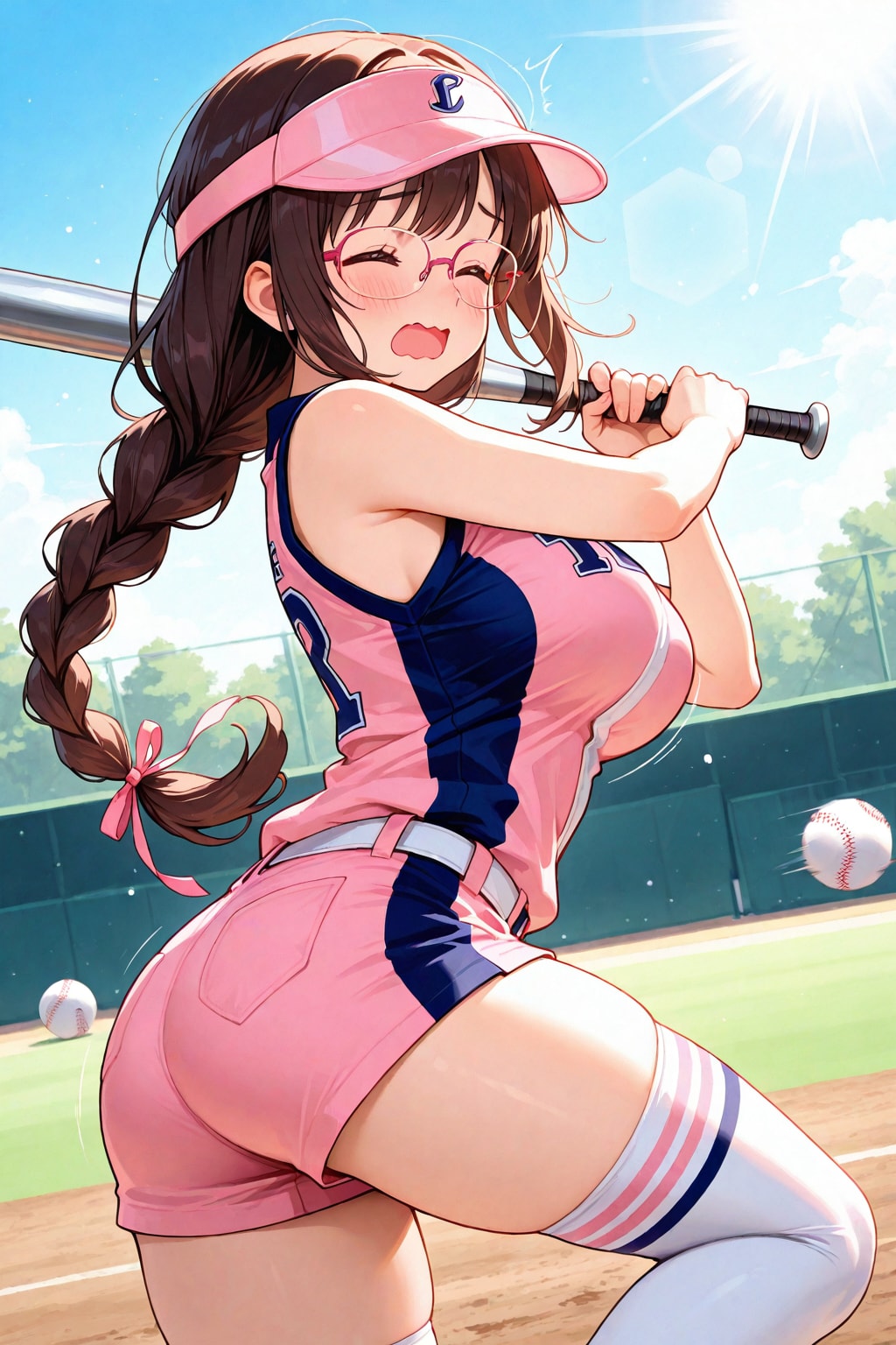 こう見えてソフトボールは得意です(ウソ)