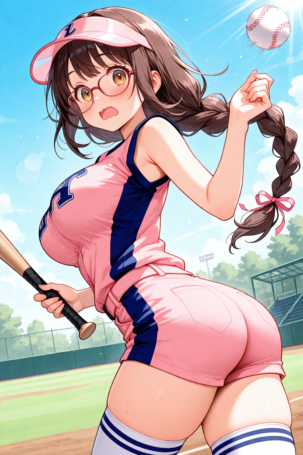 こう見えてソフトボールは得意です(ウソ)