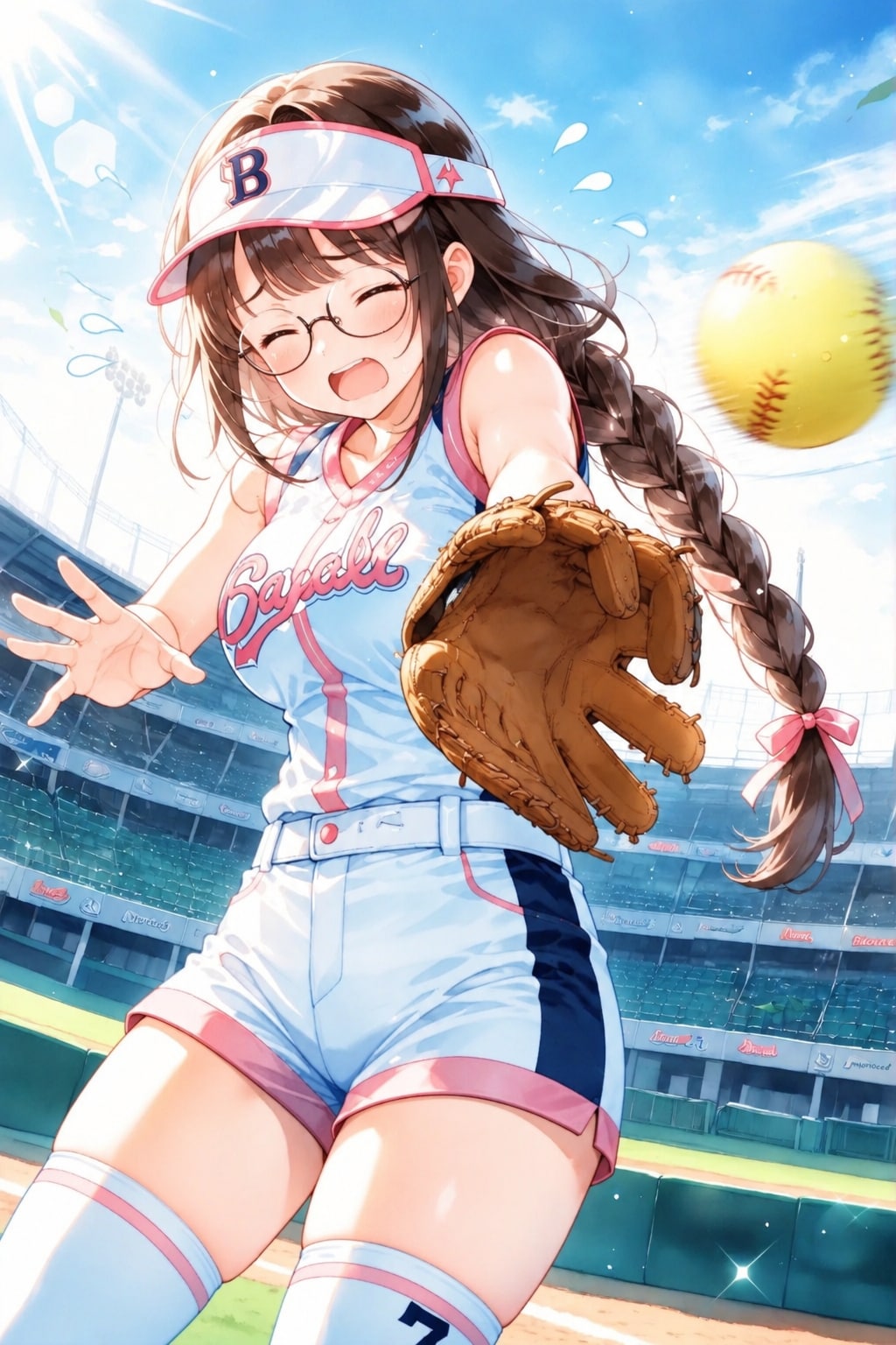こう見えてソフトボールは得意です(ウソ)