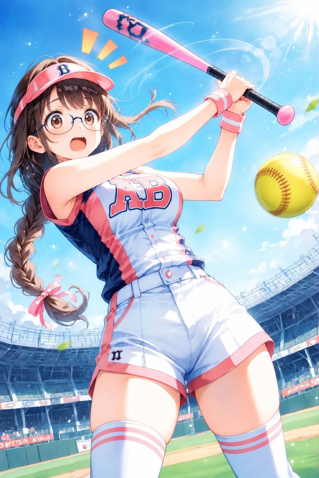 こう見えてソフトボールは得意です(ウソ)