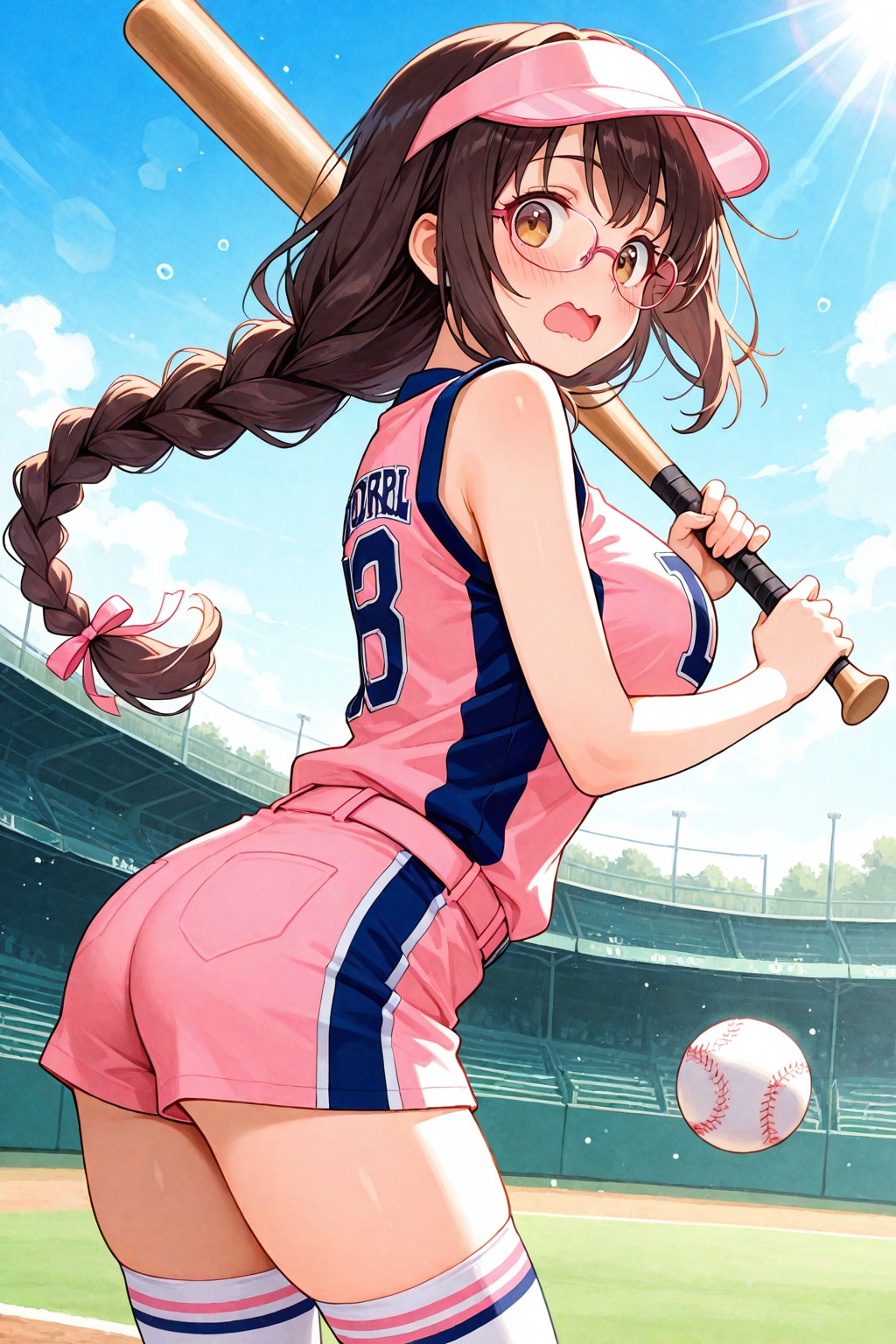 こう見えてソフトボールは得意です(ウソ)