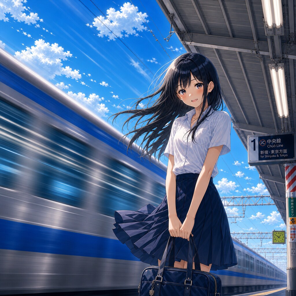 通過中の電車にご注意ください