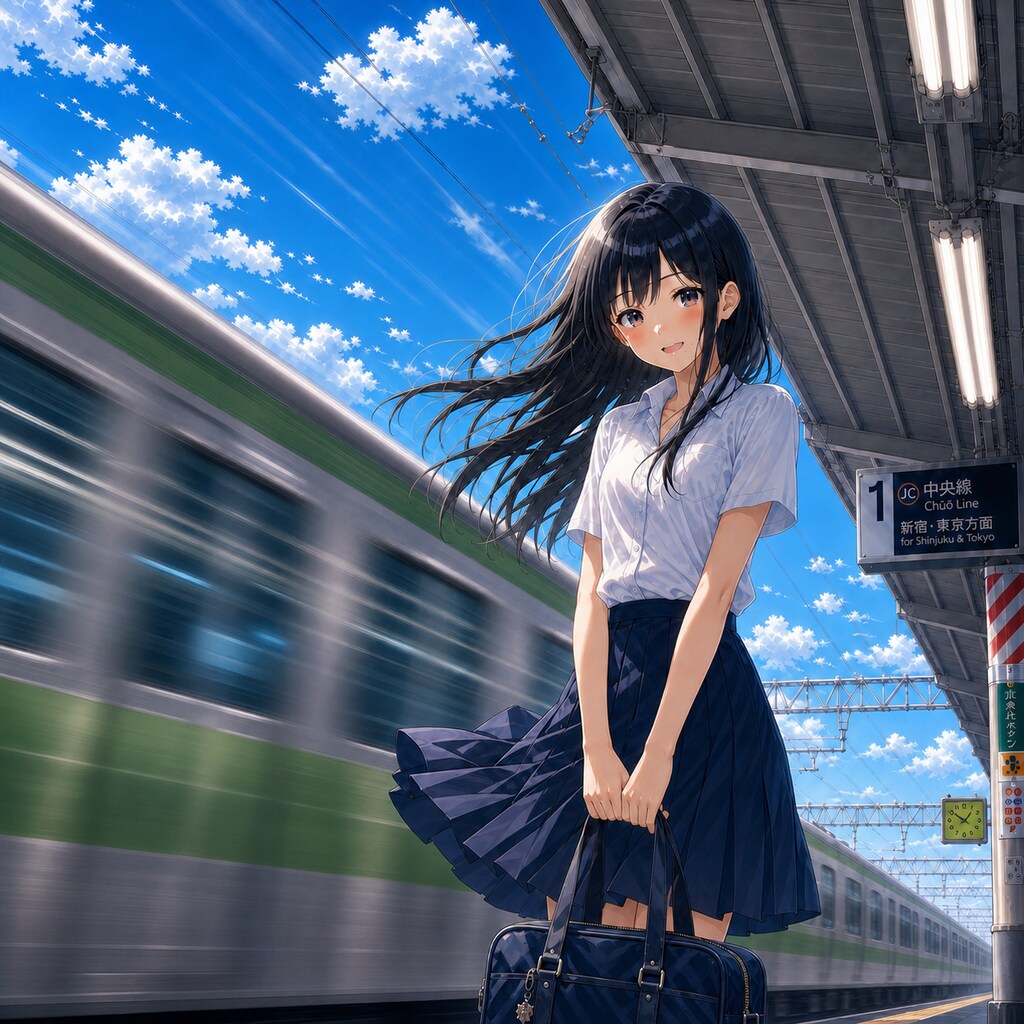 通過中の電車にご注意ください