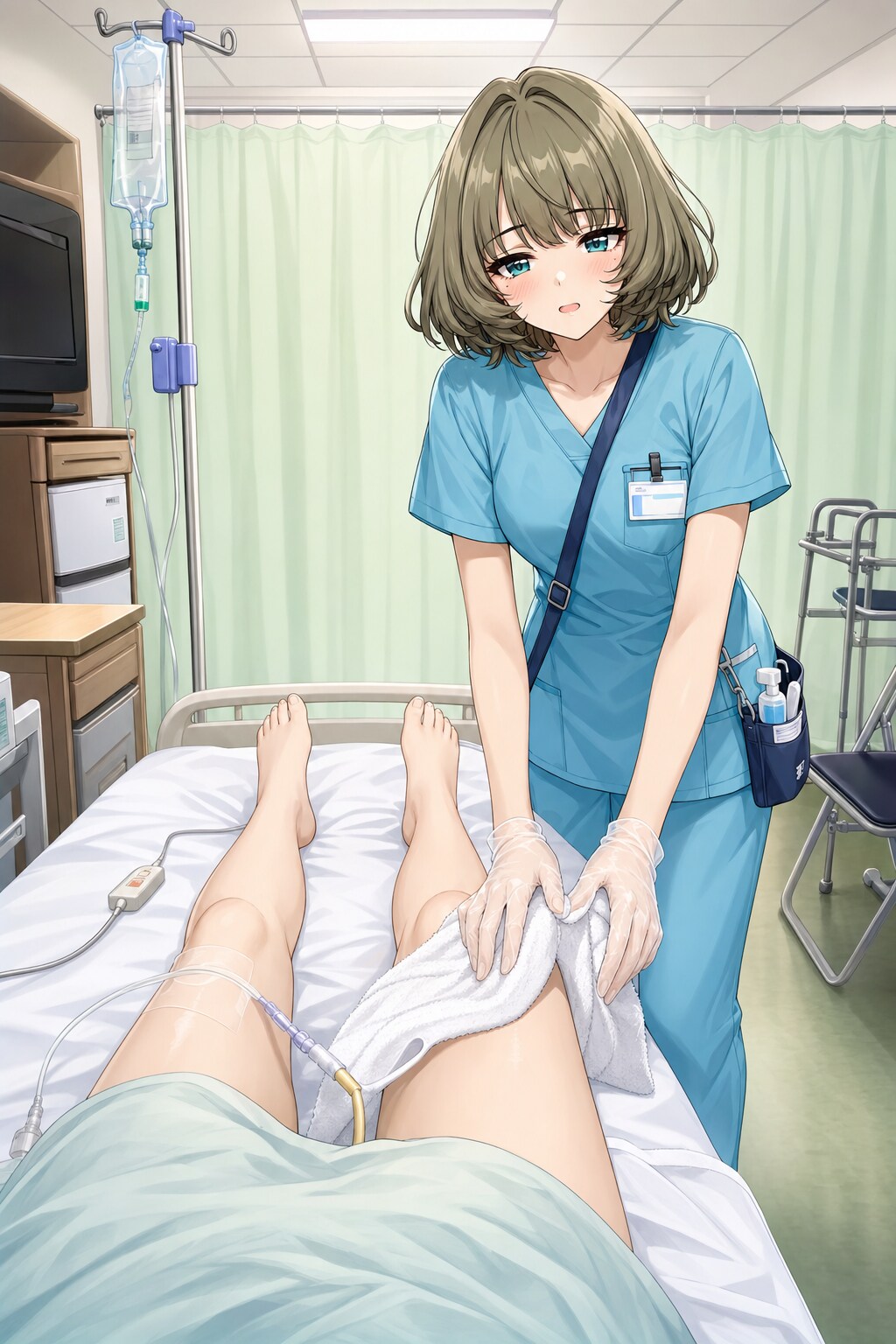 お風呂に入れないから、綺麗にしますね。 | の人気AIイラスト・グラビア