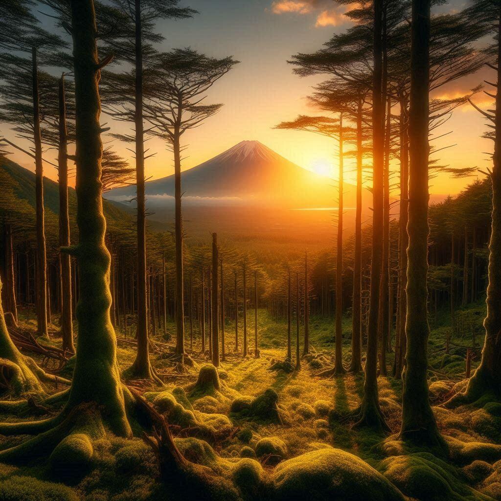 青木ヶ原樹海の夕日