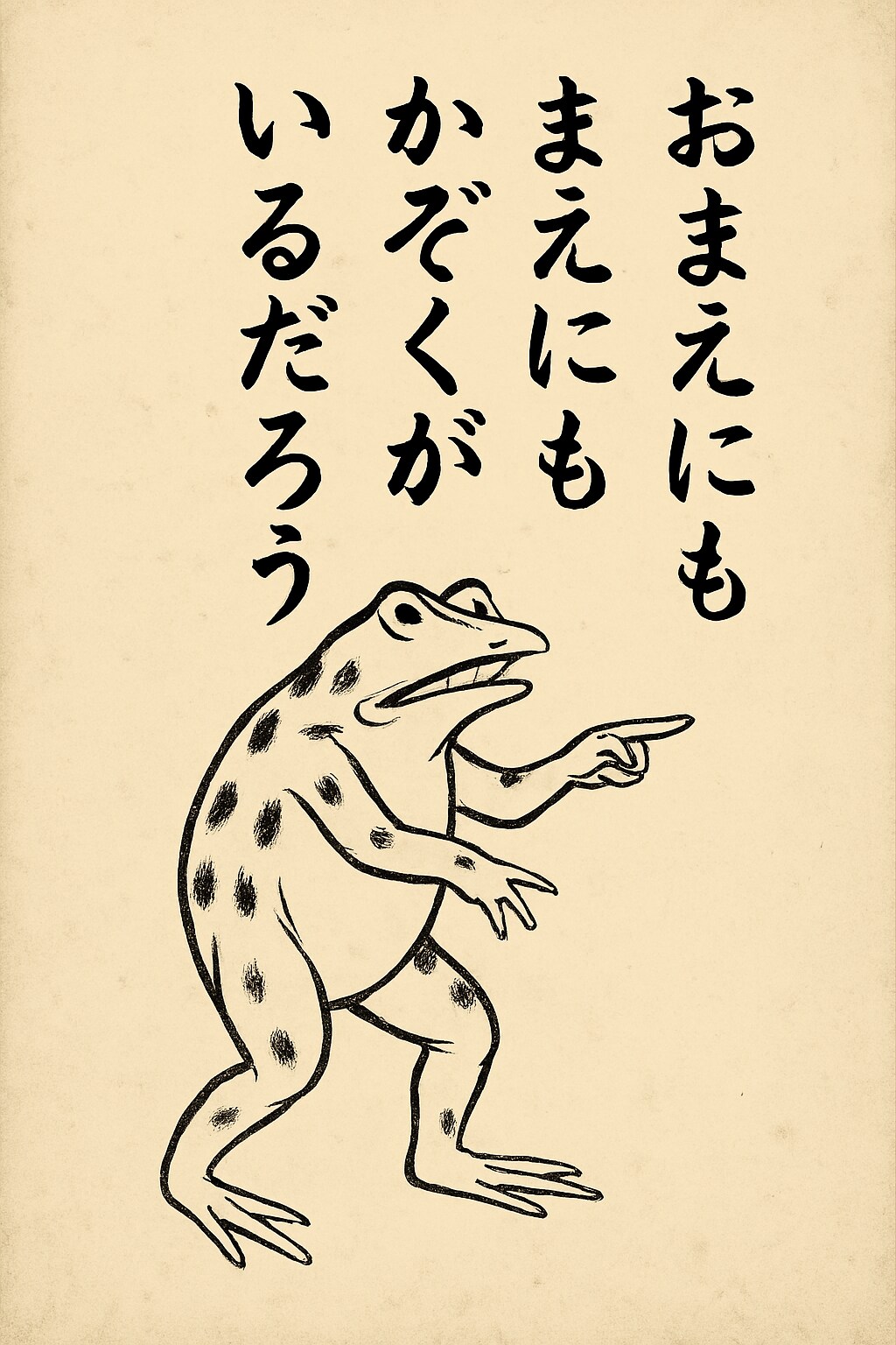 鳥獣戯画風にくにへかえす