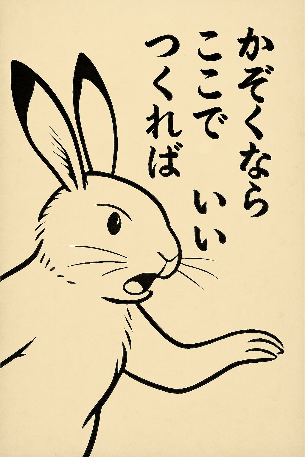 鳥獣戯画風にくにへかえす