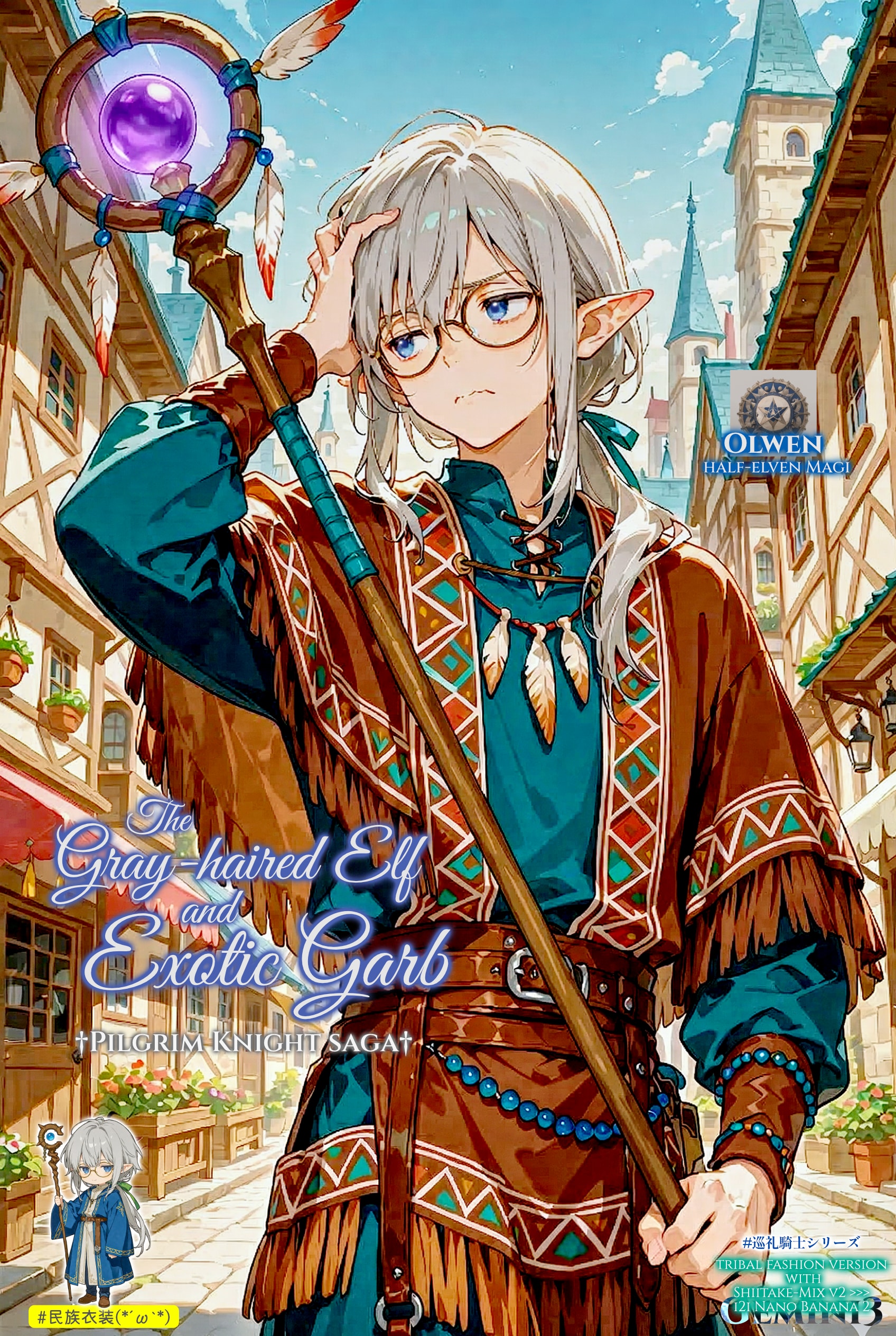 灰髪エルフと異国の衣装 | の人気AIイラスト・グラビア