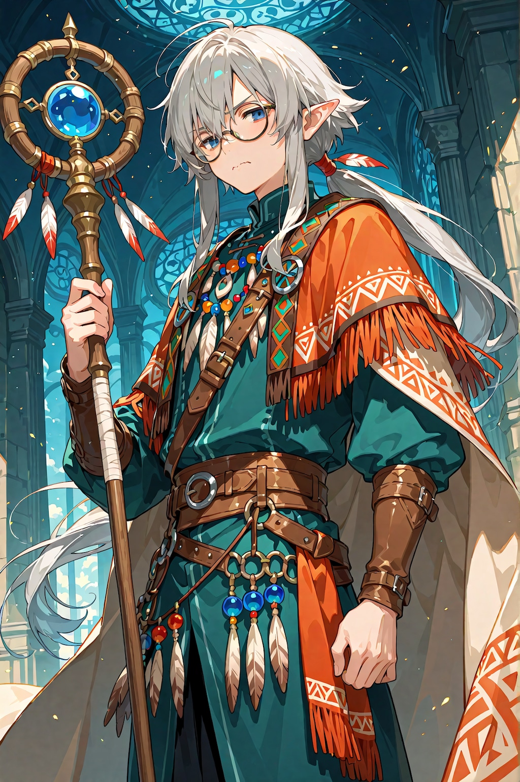 灰髪エルフと異国の衣装