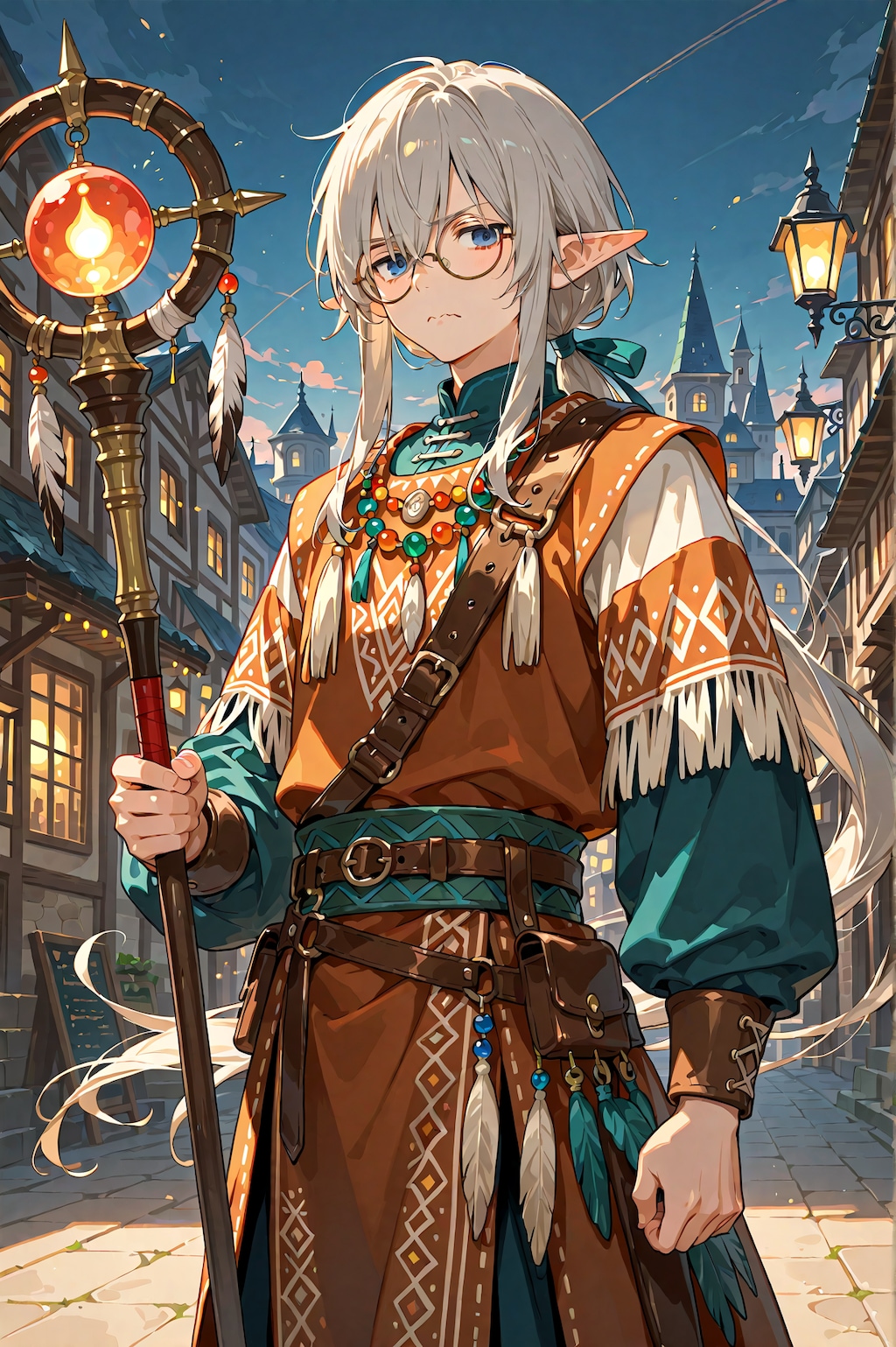 灰髪エルフと異国の衣装