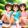 ３人でピクニック 3枚目