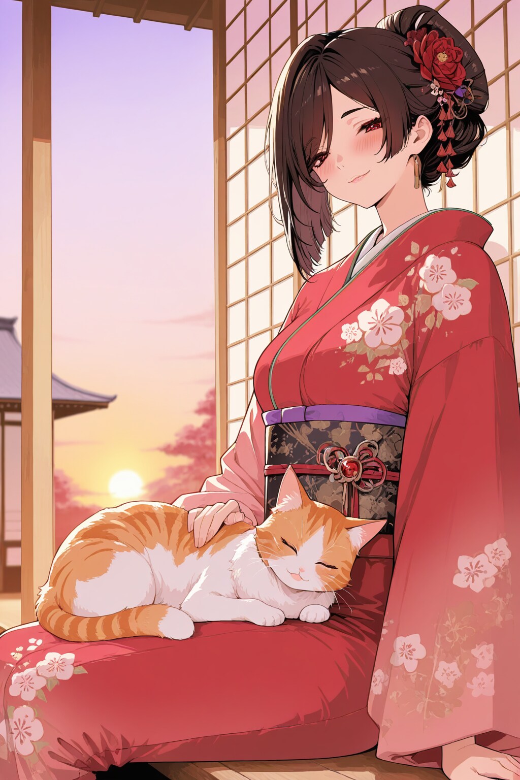 茶髪と猫