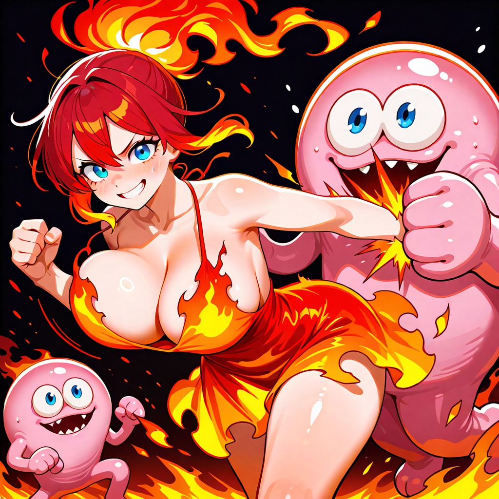 燃える赤髪ちゃんとなんか