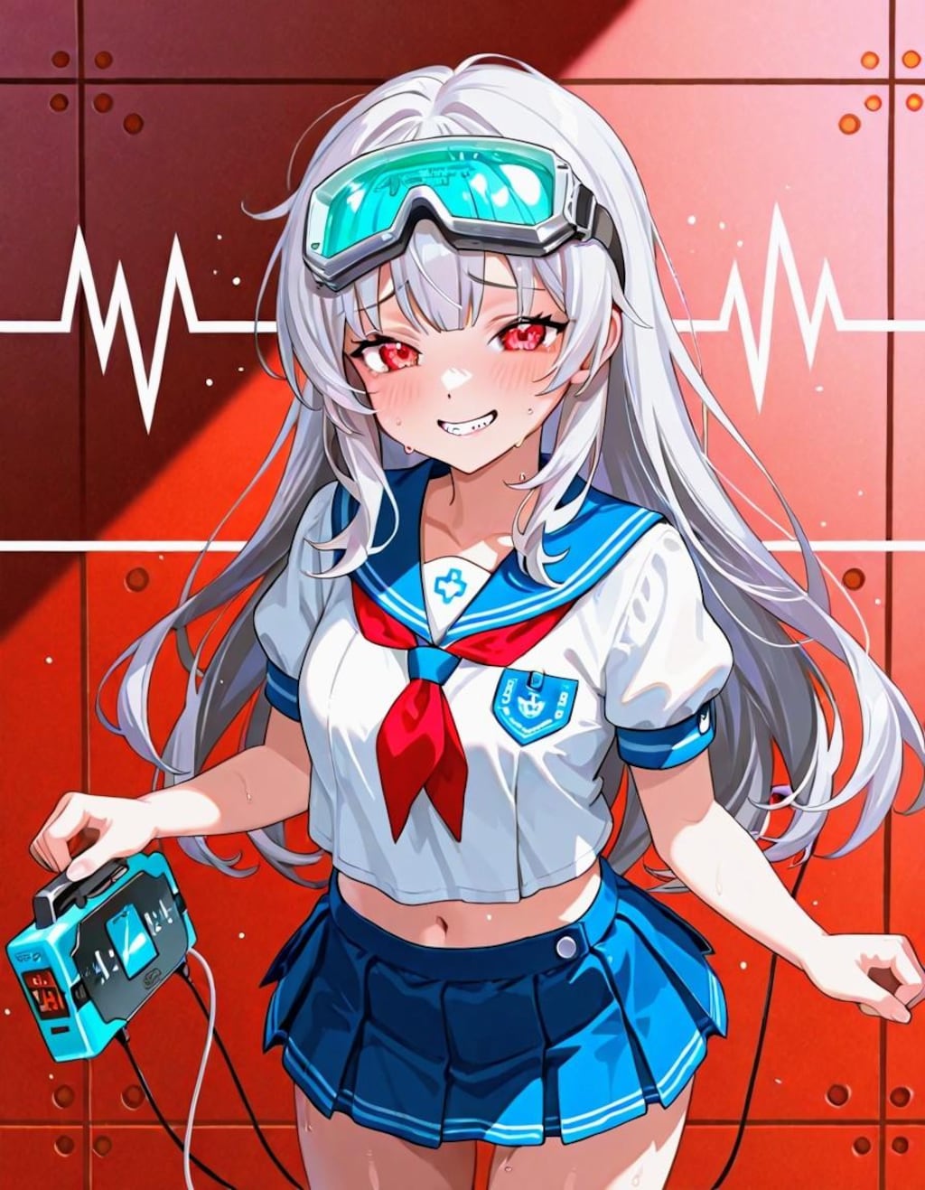 ECG(心電図)銀髪お姉やん05