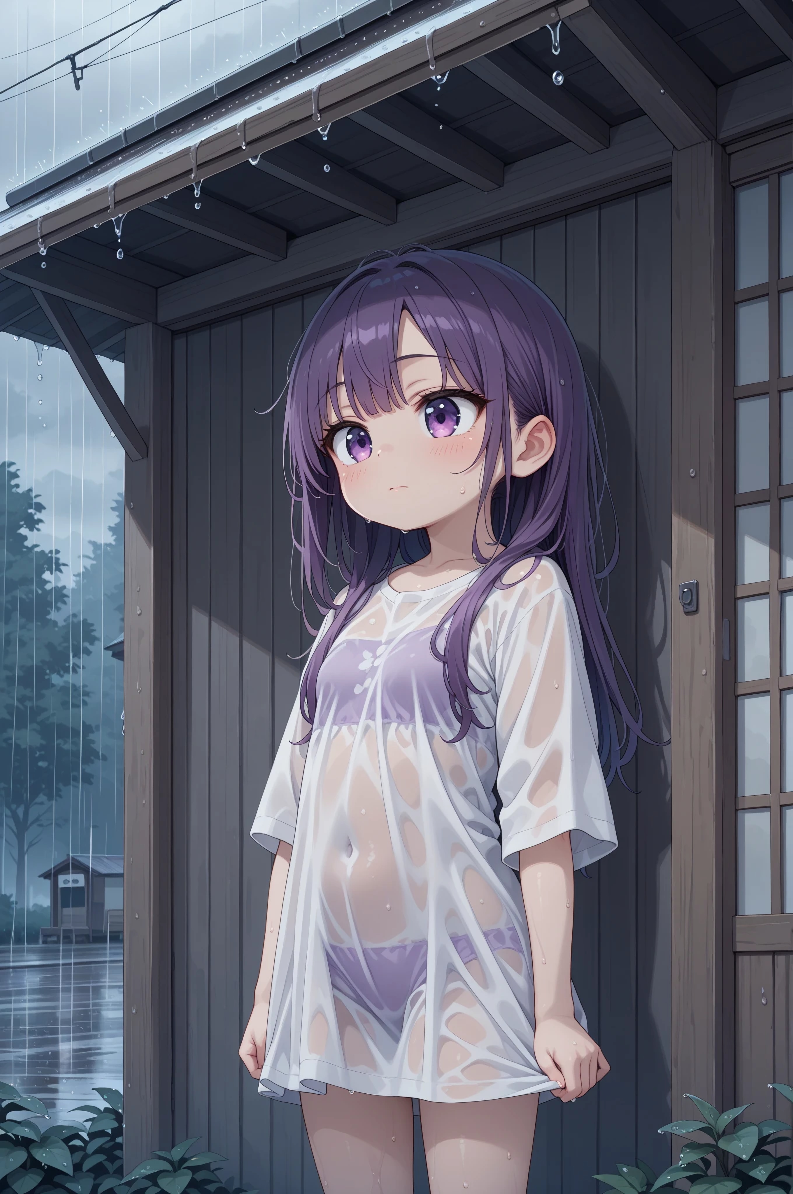 紫ちゃんの雨宿り（R-15）