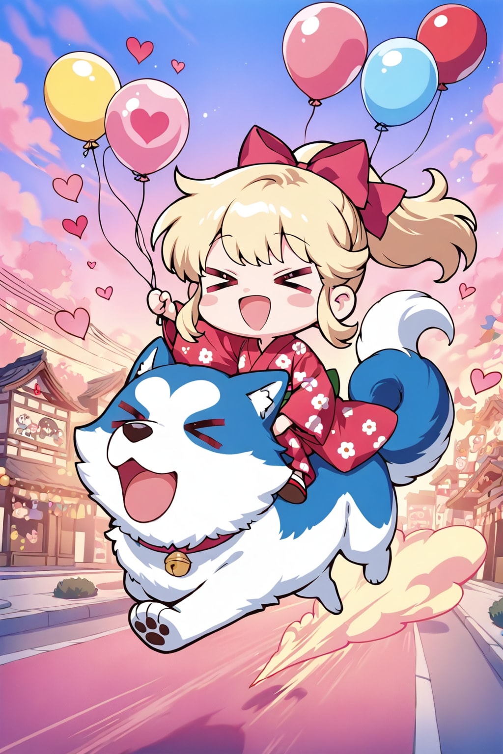 犬と金髪ちゃん
