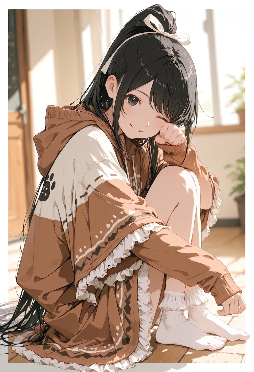 オーバーサイズポンチョ