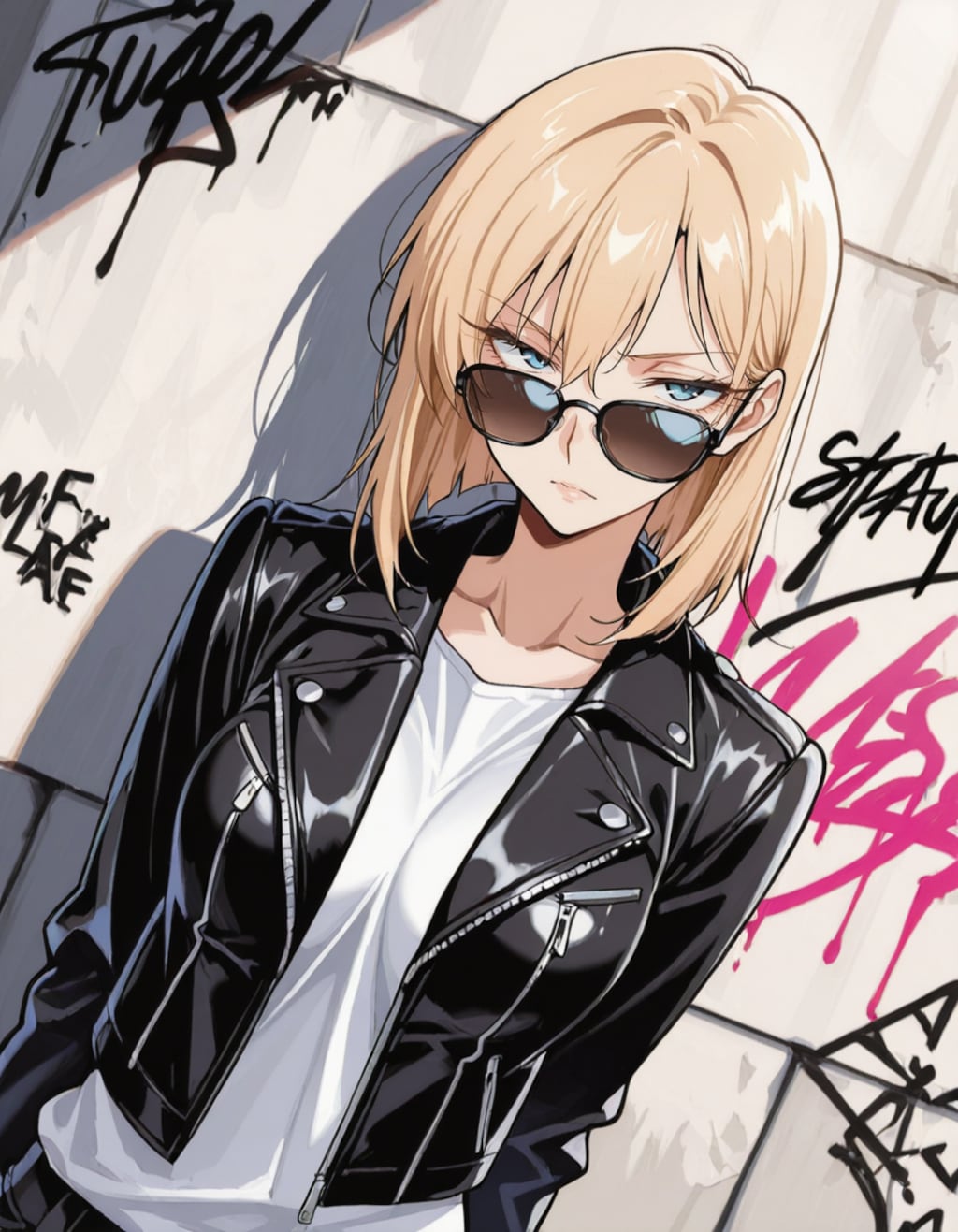 革ジャンのお姉さん