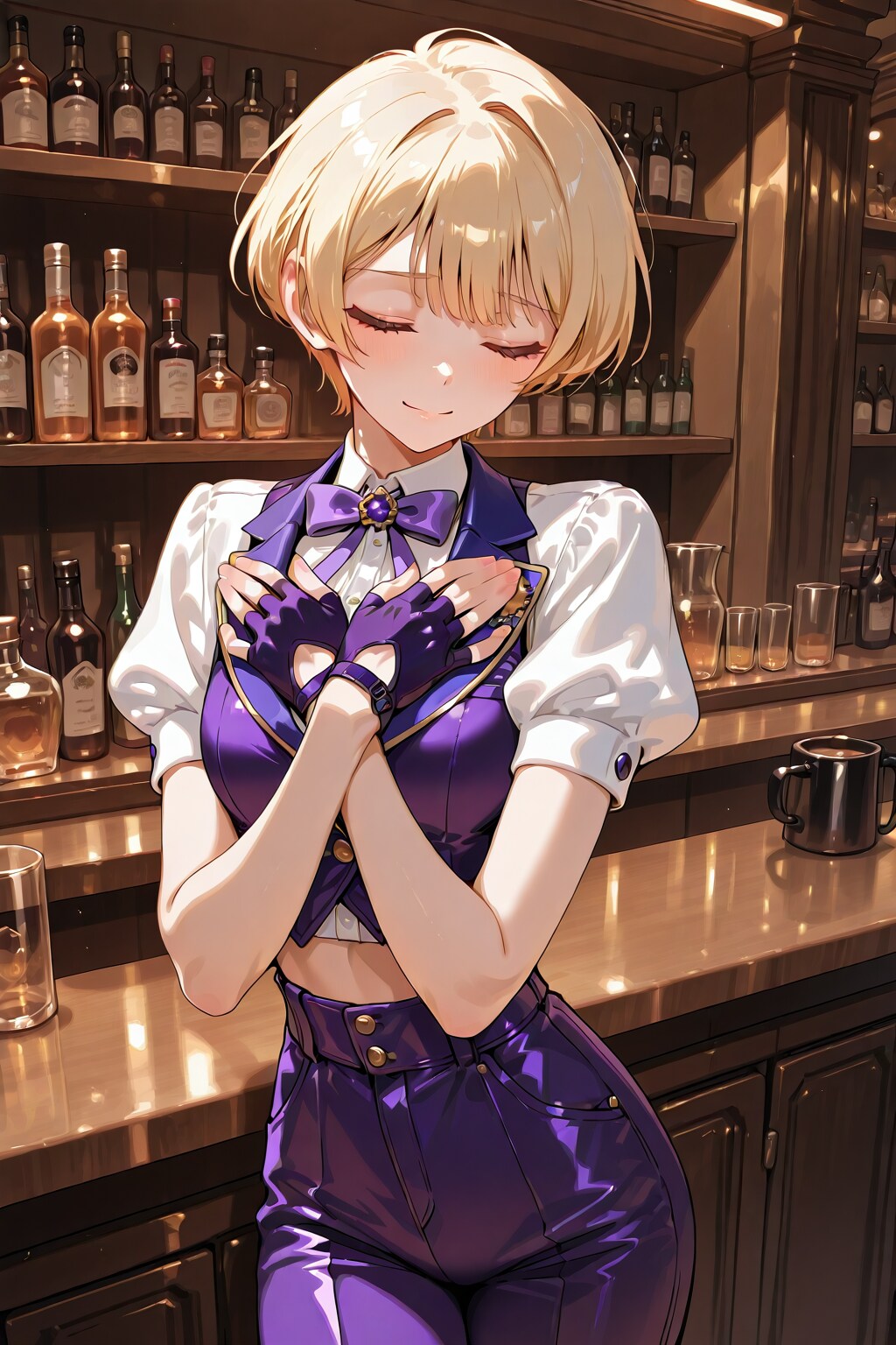 かっこかわいいバーオーナーのパフ袖