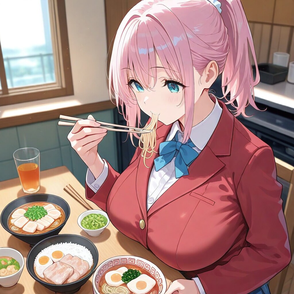 優乃、朝の食事…。