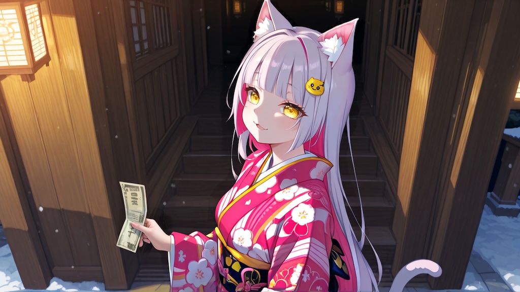 明けましておめでとうー寝る前に初詣いこ！