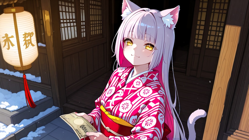 明けましておめでとうー寝る前に初詣いこ！