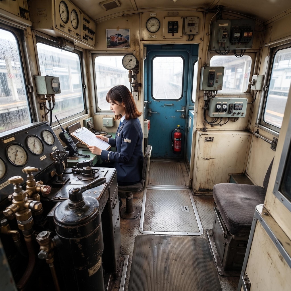 列車の内部点検
