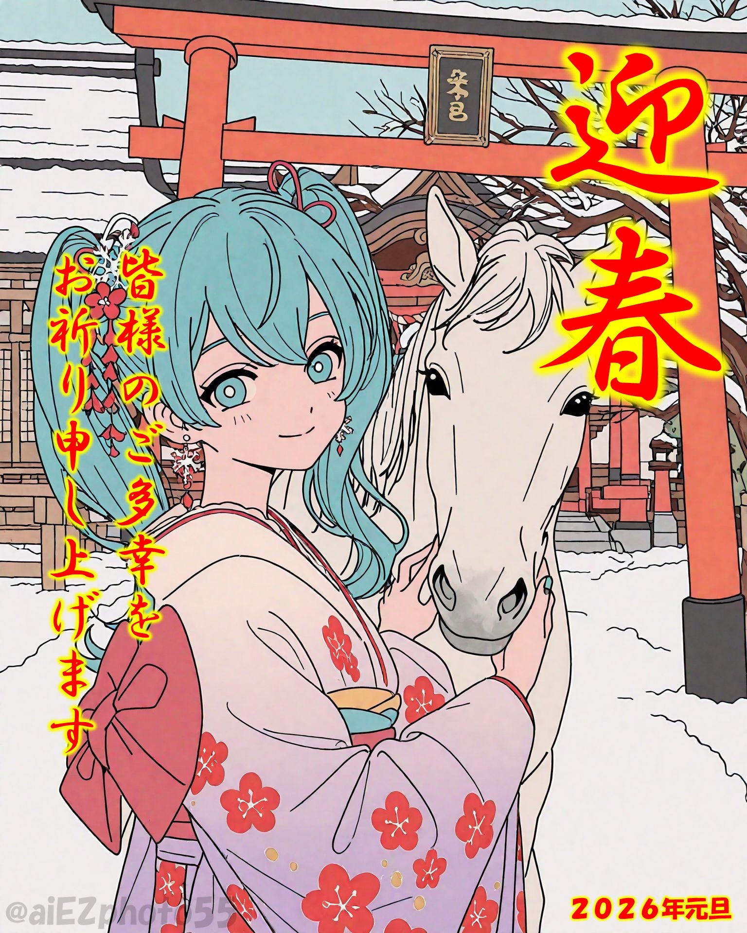 初音ミクDE初詣 | の人気AIイラスト・グラビア