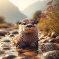 カワウソ散歩 3枚目