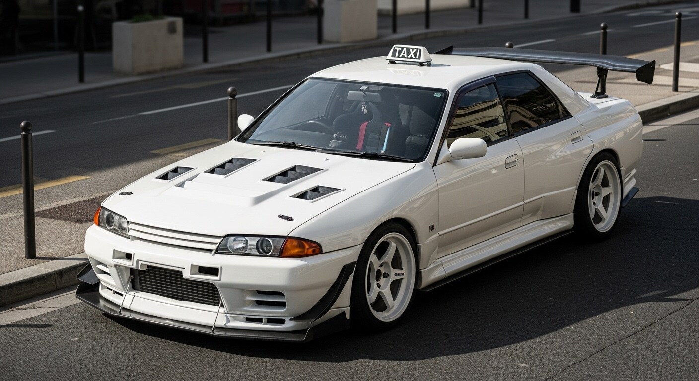 R32GT-Rセダンタクシーのドリ車 | の人気AIイラスト・グラビア