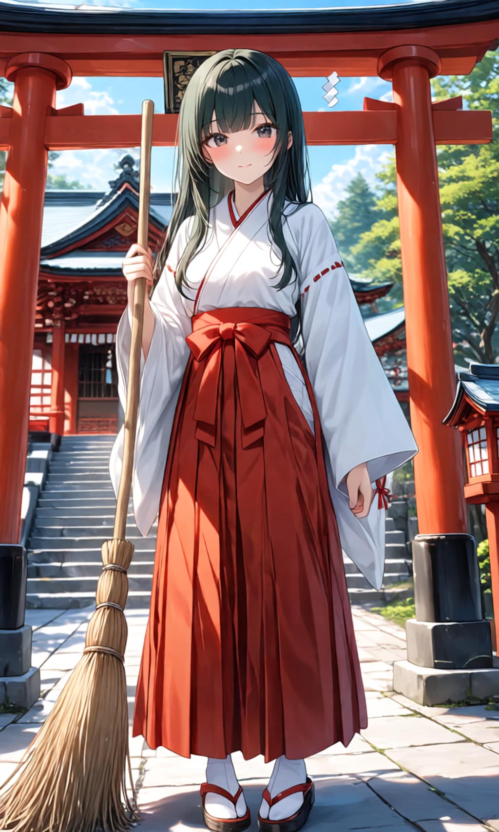 利奈さん(うちの娘)に巫女さんになってもらった
