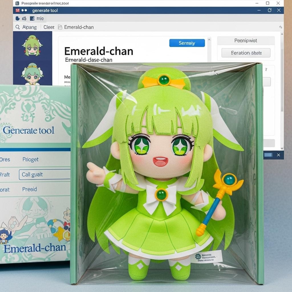 デラックスぬいぐるみ　魔法少女EMERALDちゃん