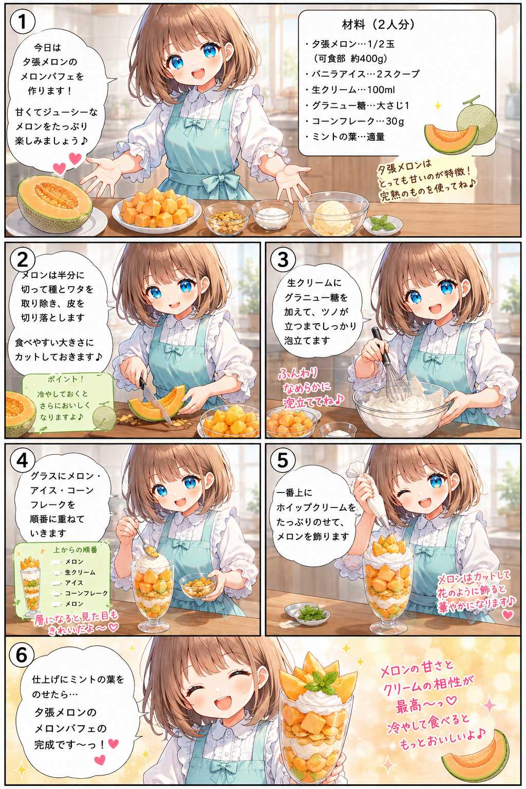 夕張メロンのメロンパフェ