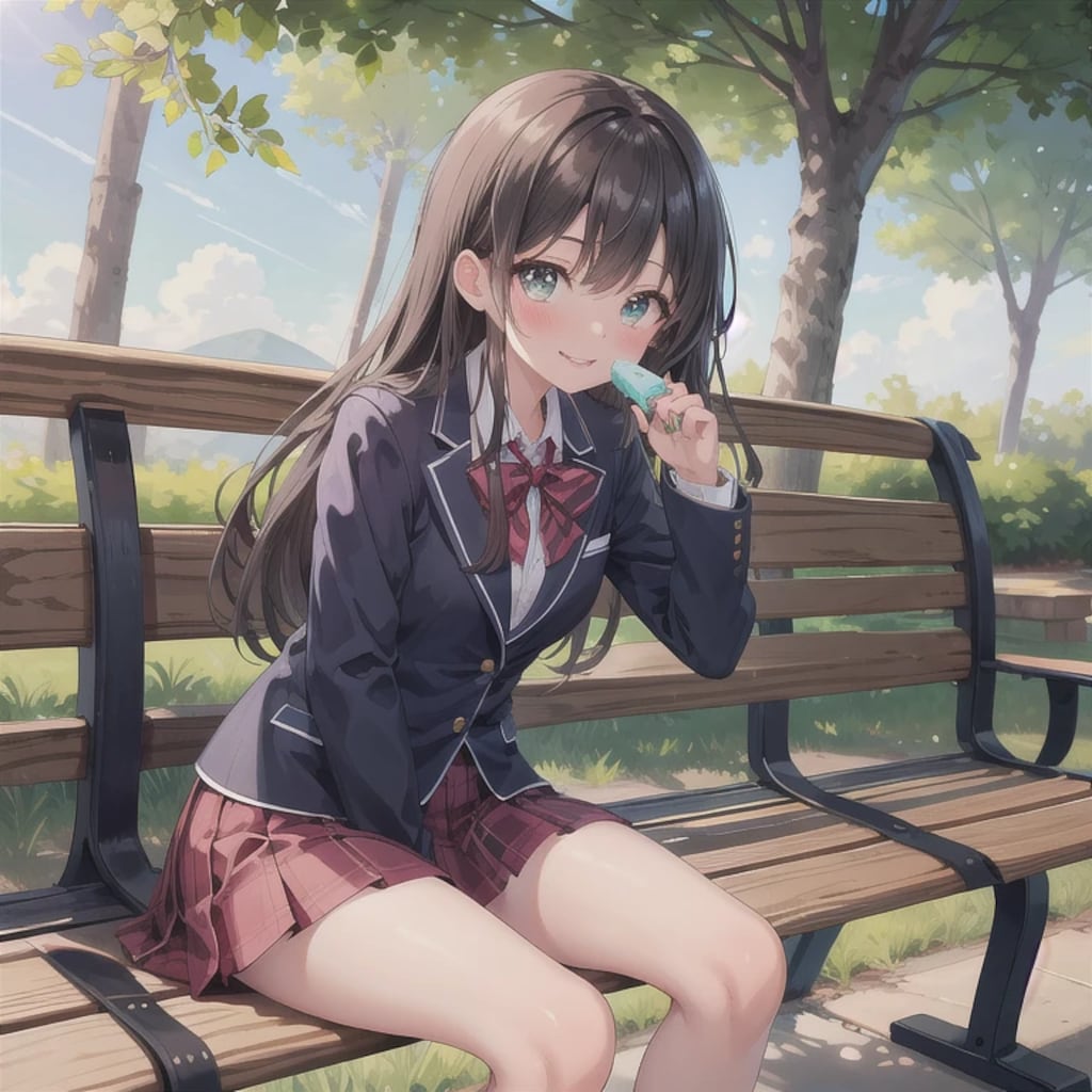 黒髪ロングでブレザーの少女５７