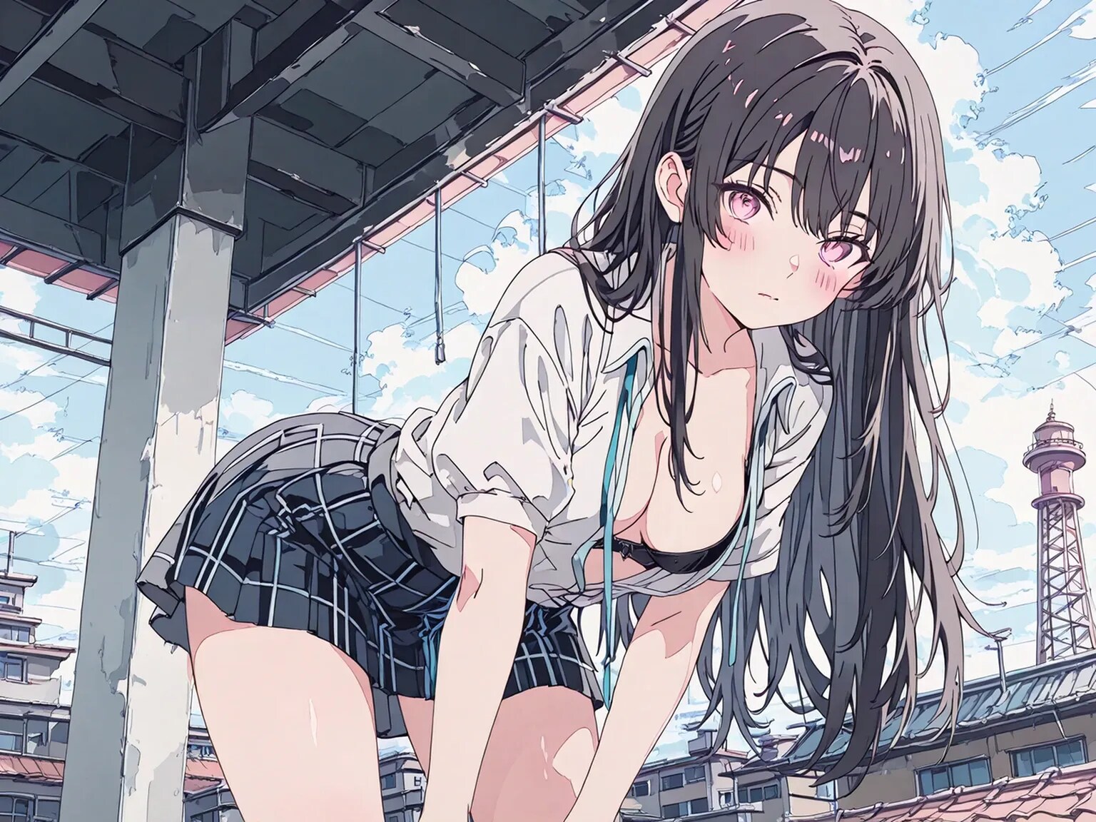 クラスのアイドルの子の胸ちら