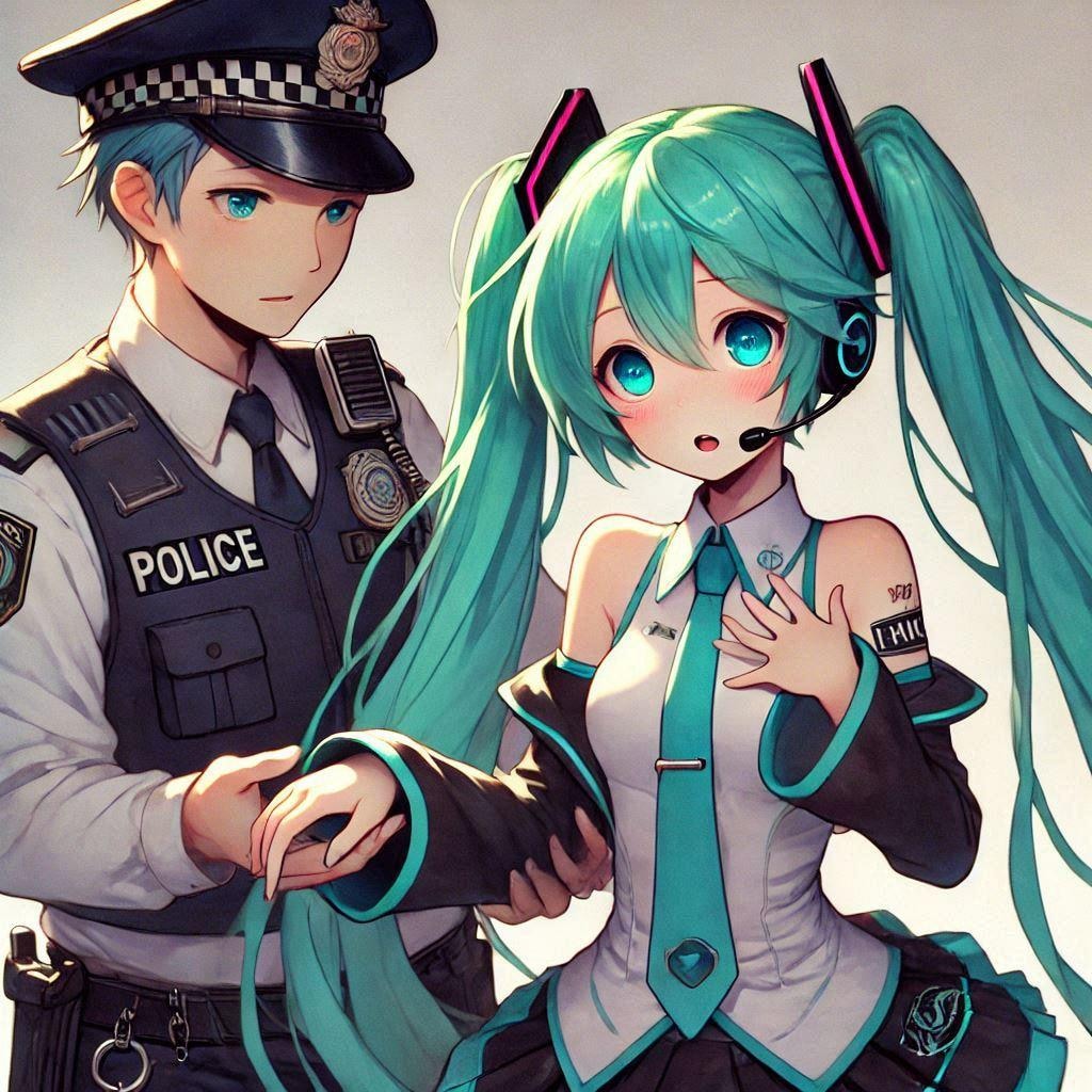 警察官と初音ミク