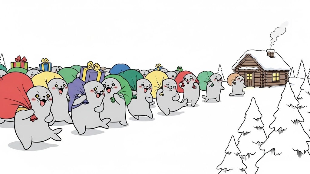 アザラシ小屋に帰るジタバタアザラシ軍