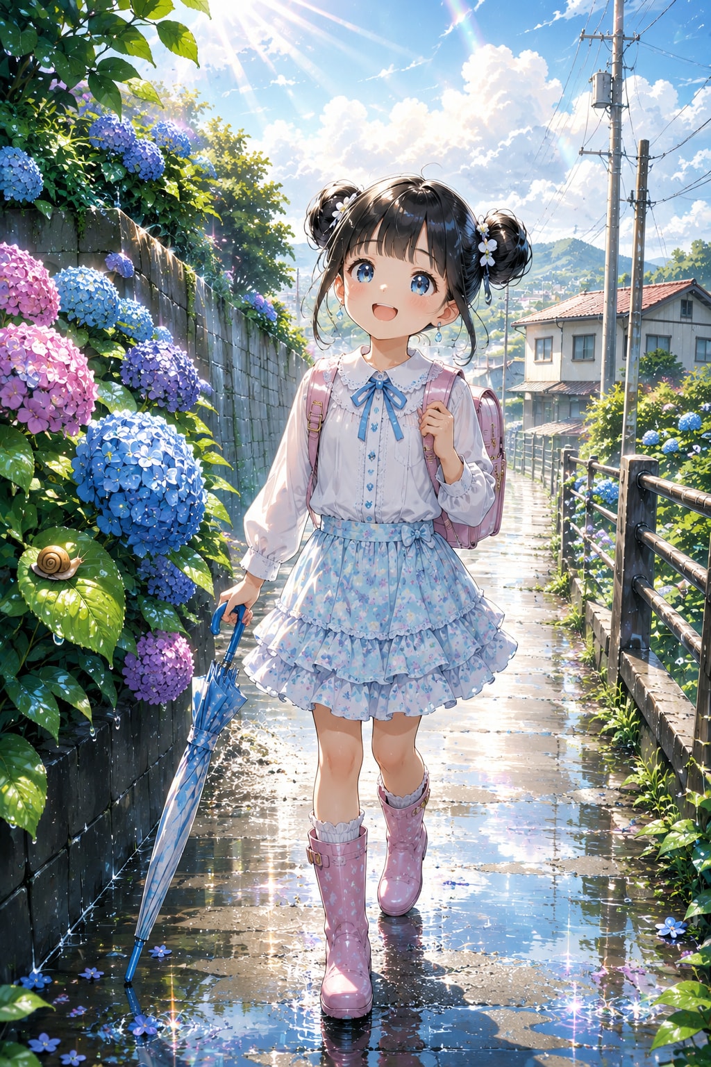 おだんごちゃんとアジサイ🐌