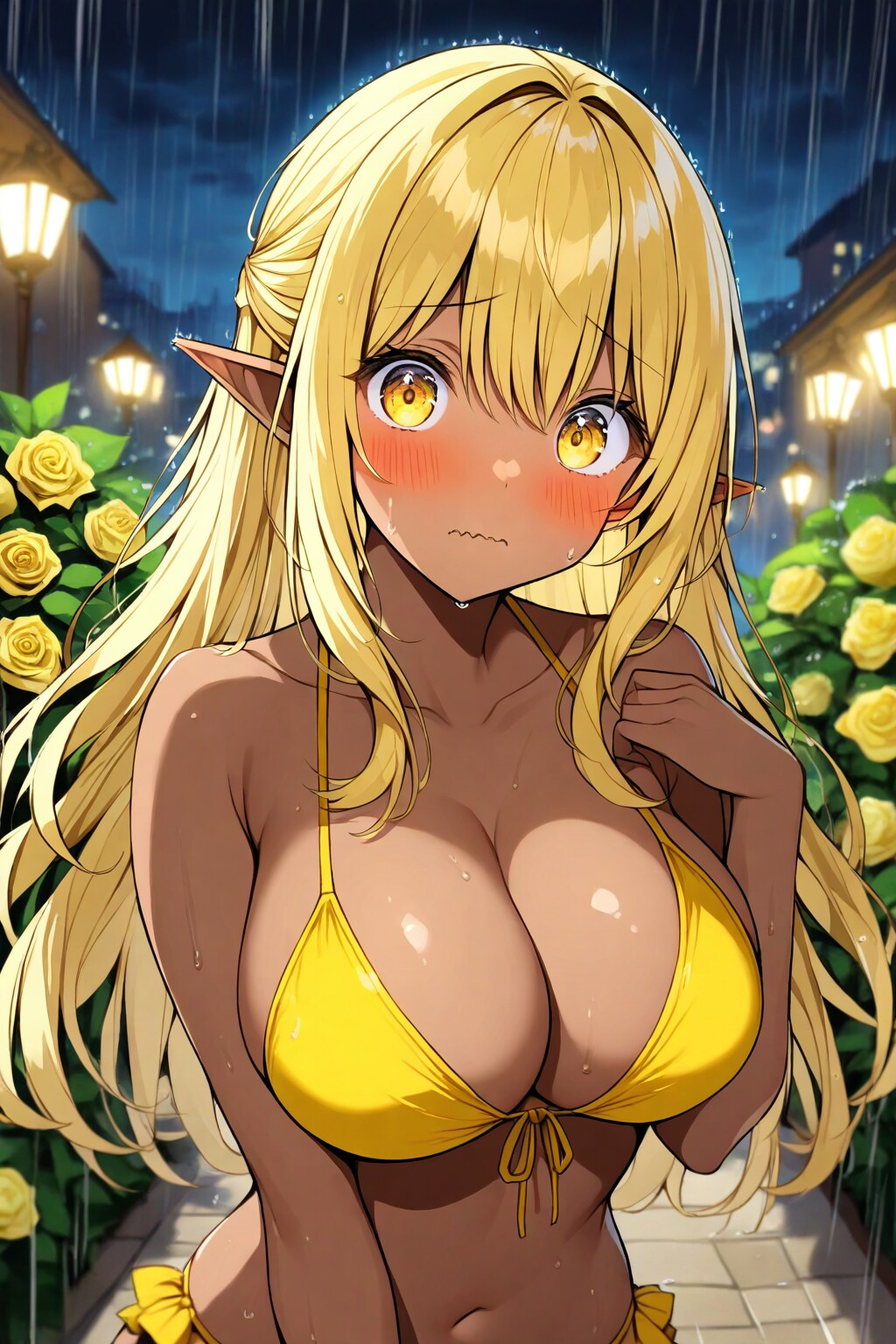 黄色髪のダークエルフちゃん