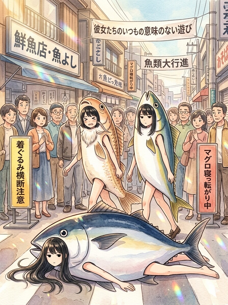 寝マグロ注意、踏まないで！ | の人気AIイラスト・グラビア