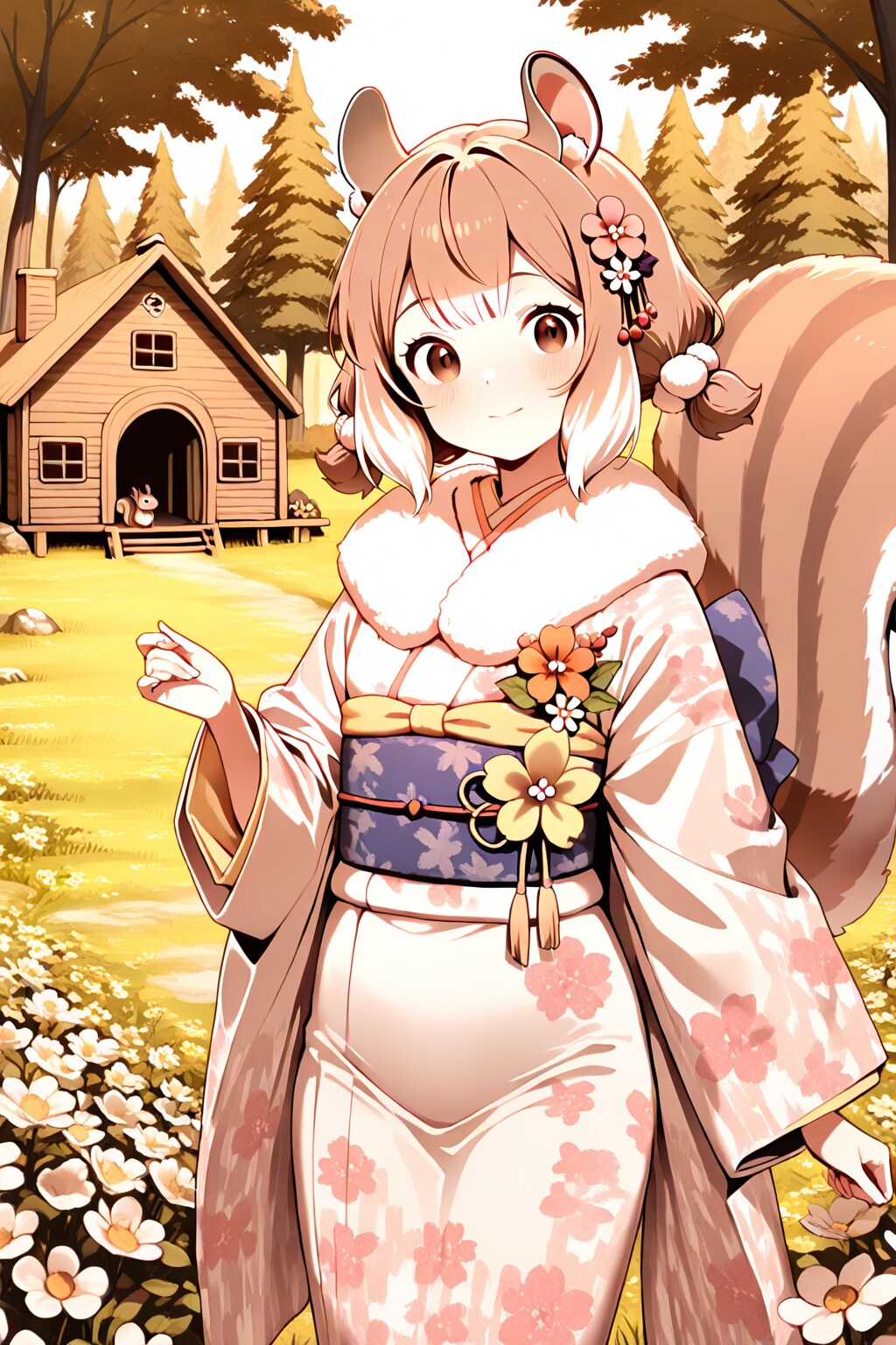 シルちゃんの艶やかな振り袖姿《おいでよ どうぶつの娘》