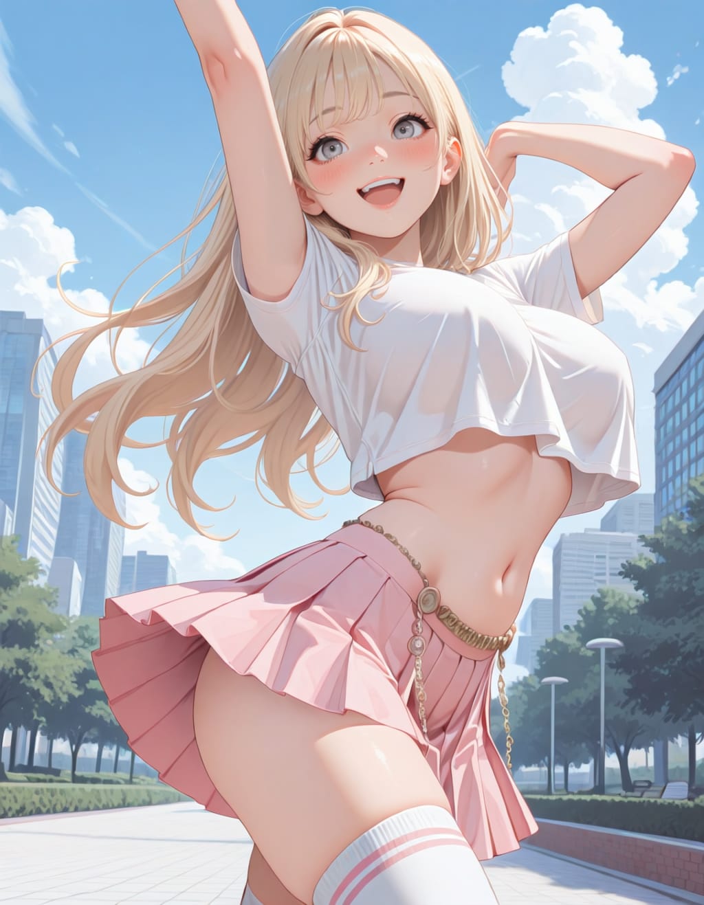 公園でポーズ