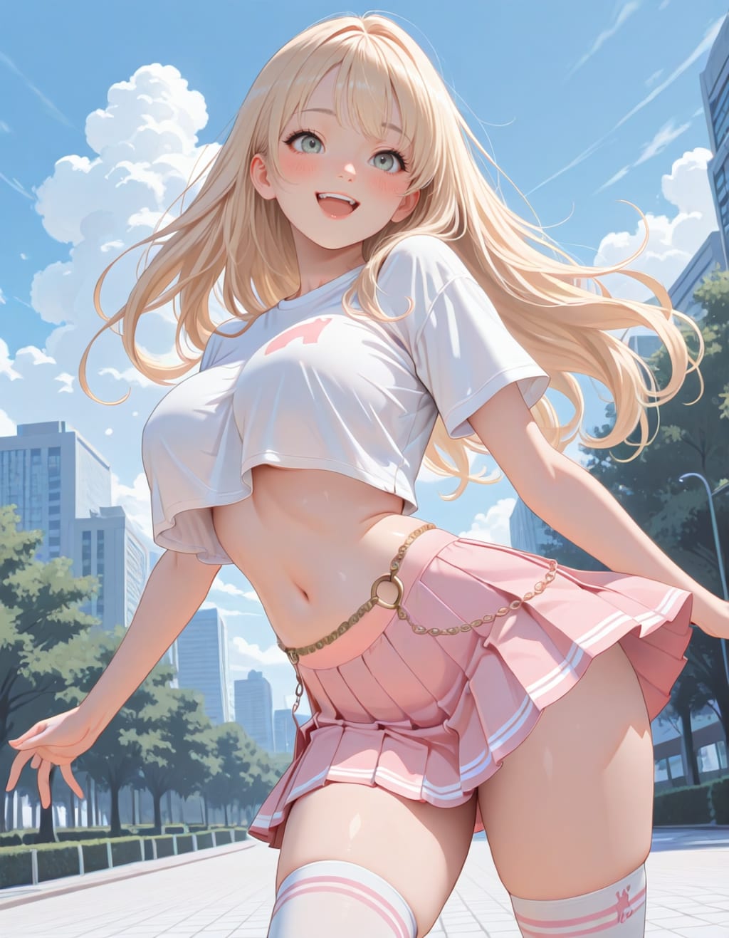 公園でポーズ
