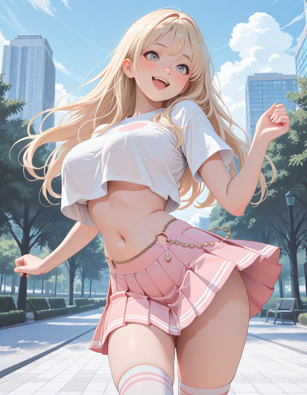 公園でポーズ