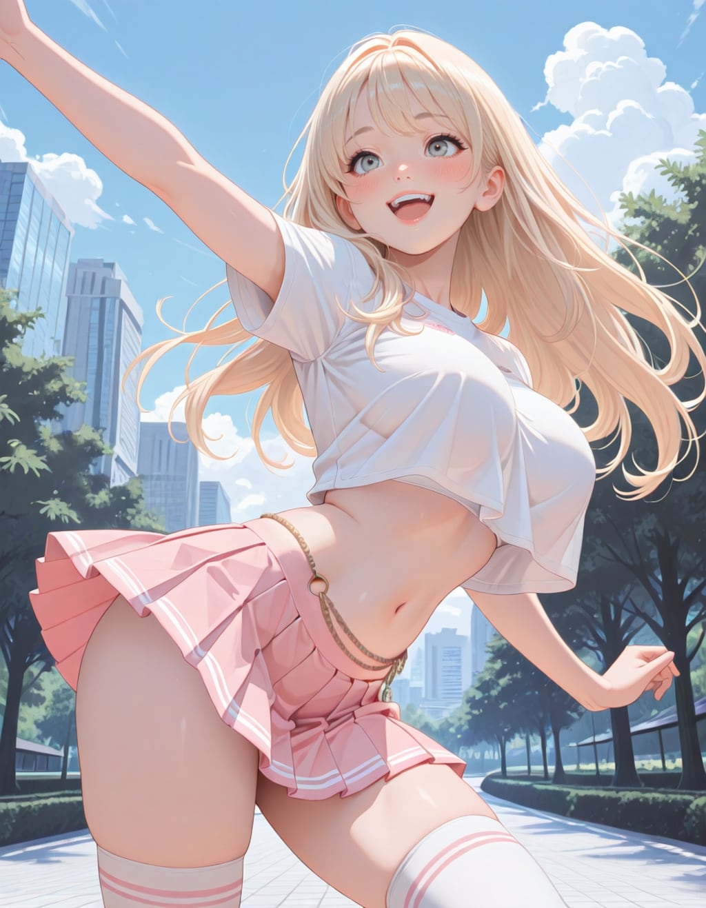 公園でポーズ