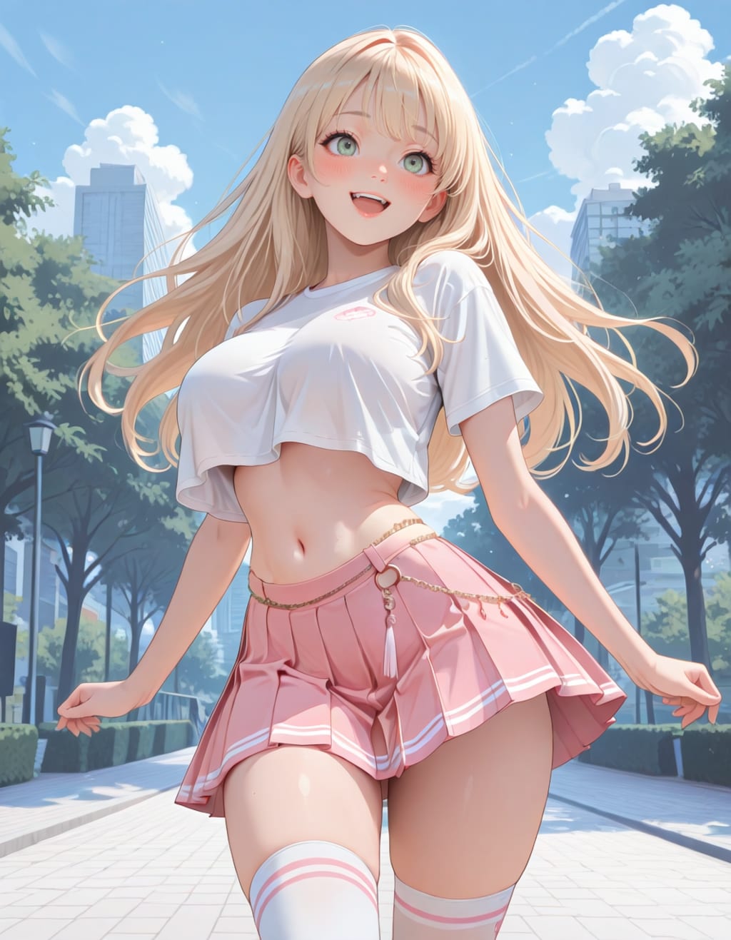 公園でポーズ