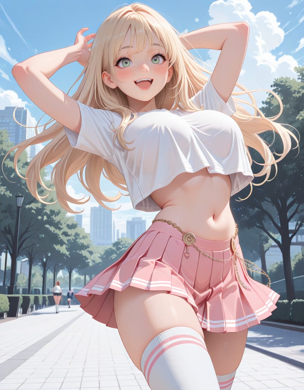 公園でポーズ